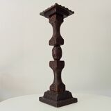 Vintage carved wooden pedestal ashtray