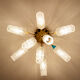 vintage lamp ceiling lamp, 50 years, brass glass, blue beige gold