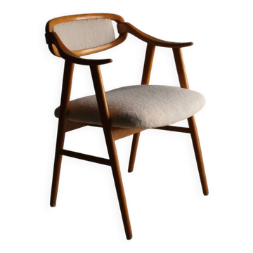 Fauteuil scandinave en fausse fourrure de mouton retournée | Années 1960