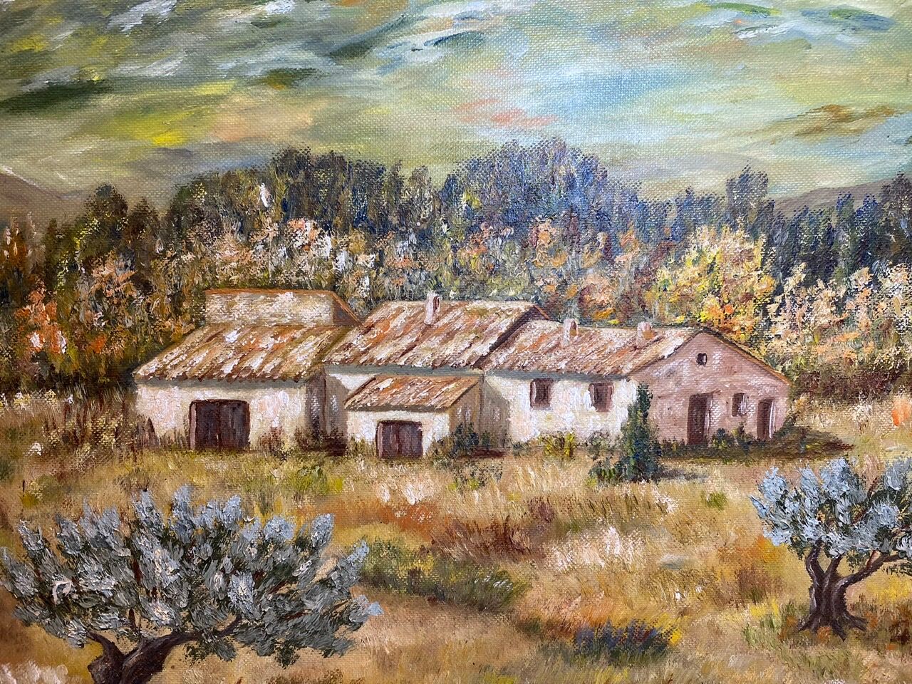Old painting, Provencal landscape, signed, 60s/70s
