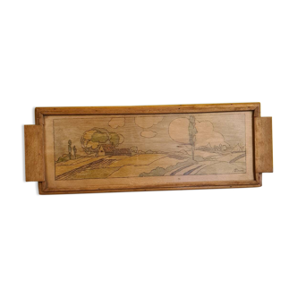 French Tray With Landscape From The 1950s