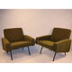 Pair of armchairs by Joseph André Motte, model 743 edited by Steiner 1950