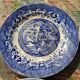 4 flat plates "blue willow"