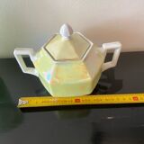 Sucrier art deco vintage jaune irisé