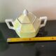 Vintage art deco sugar bowl in iridescent yellow
