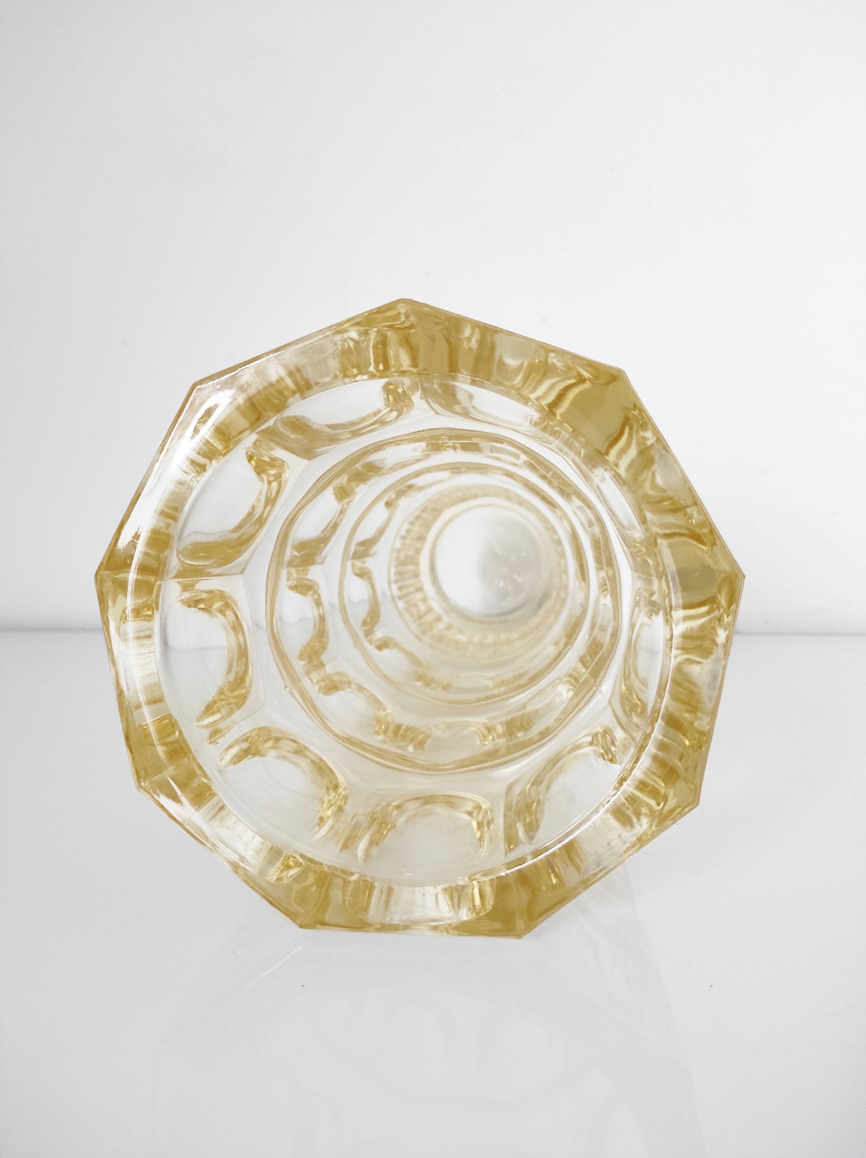 Yellow glass vase by Josef Hoffman for Moser