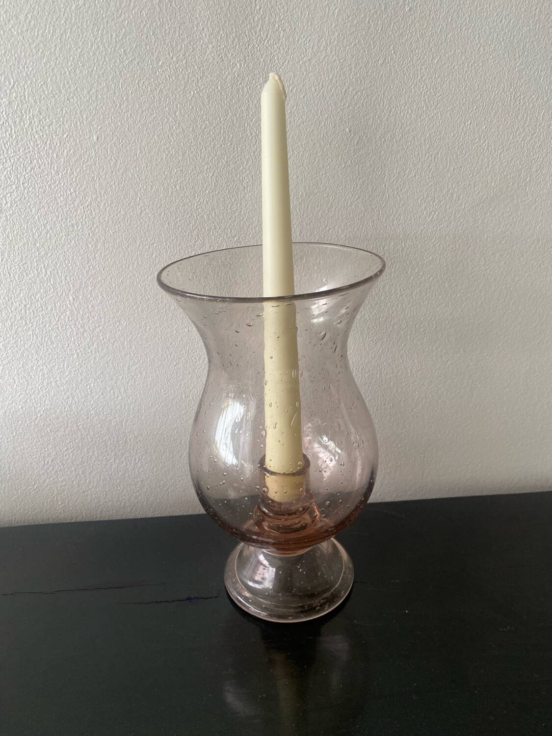 Blown bubble glass tea light holder