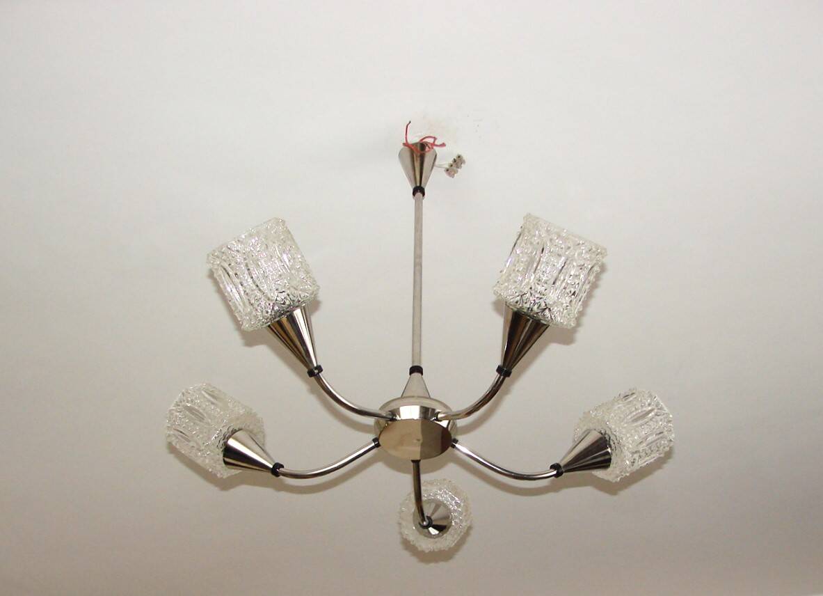 Brass chandelier, Modern 1970s