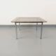 Vintage square coffee table in smoked glass and chrome metal from the 1970s.
