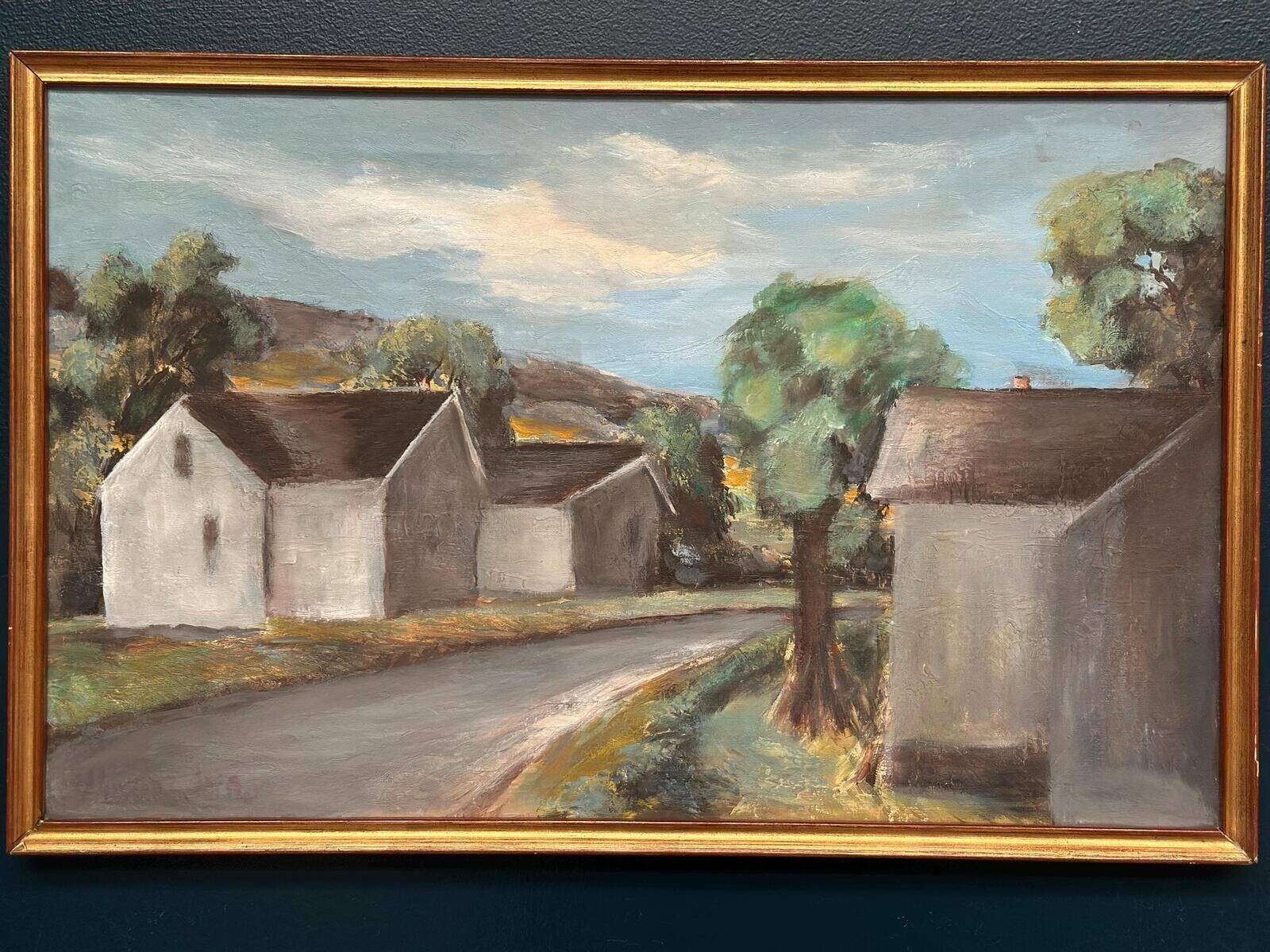 Swedish Oil on Panel – “Houses” by Martina Möller