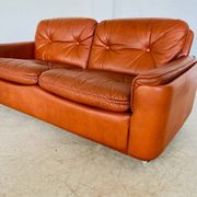 Vintage Danish mid-century cognac leather 2-seater sofa by Sigurd Resell