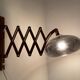 Scandinavian “scissors” wall lamp in teak from the 50s and 60s