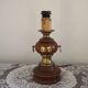 Turned wooden floor lamp with label and golden handles 1852