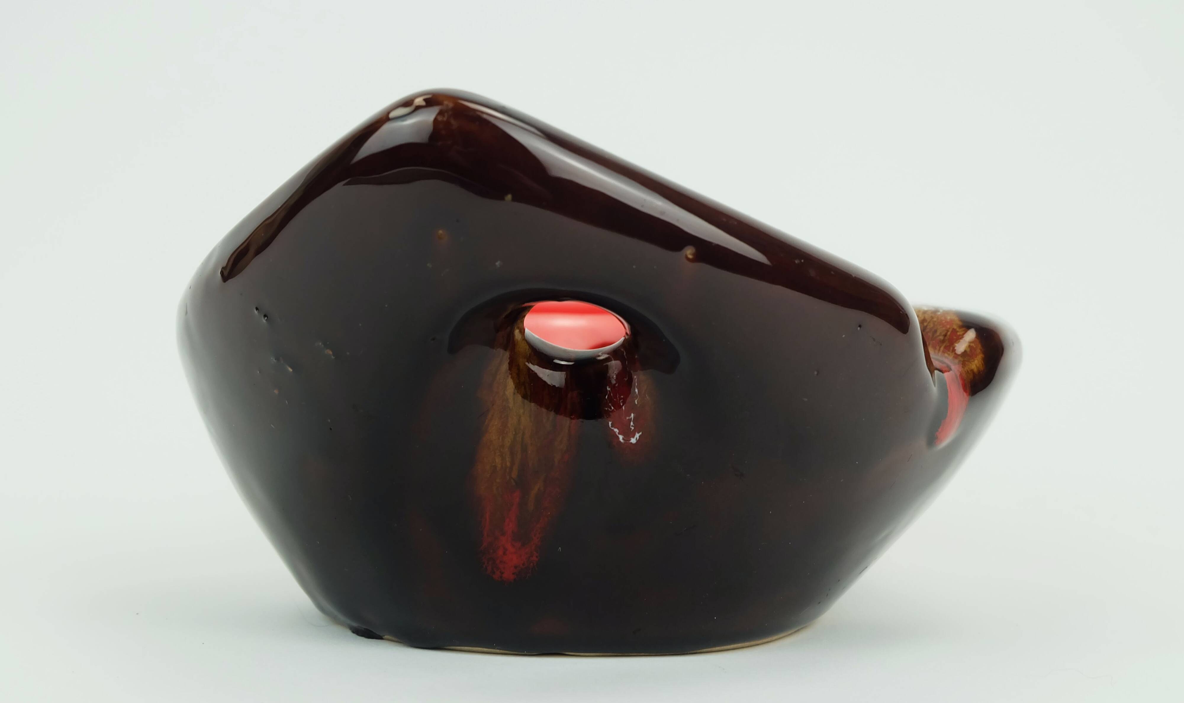 French mid century vintage ceramic bowl vallauris drip glaze organic shape