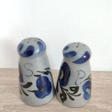Vintage blue salt and pepper shaker set