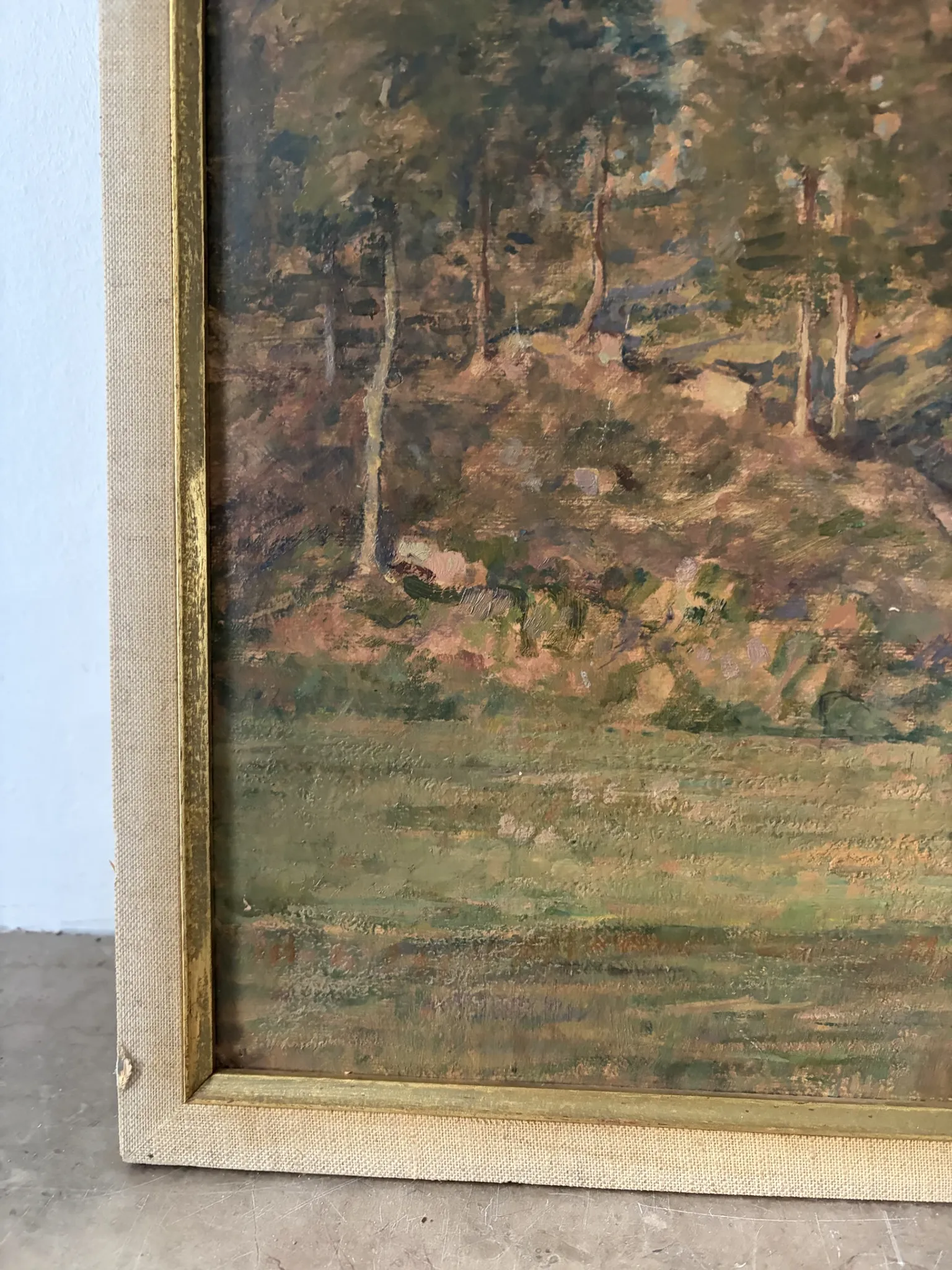 Landscape with cows, signed Abel Gay.