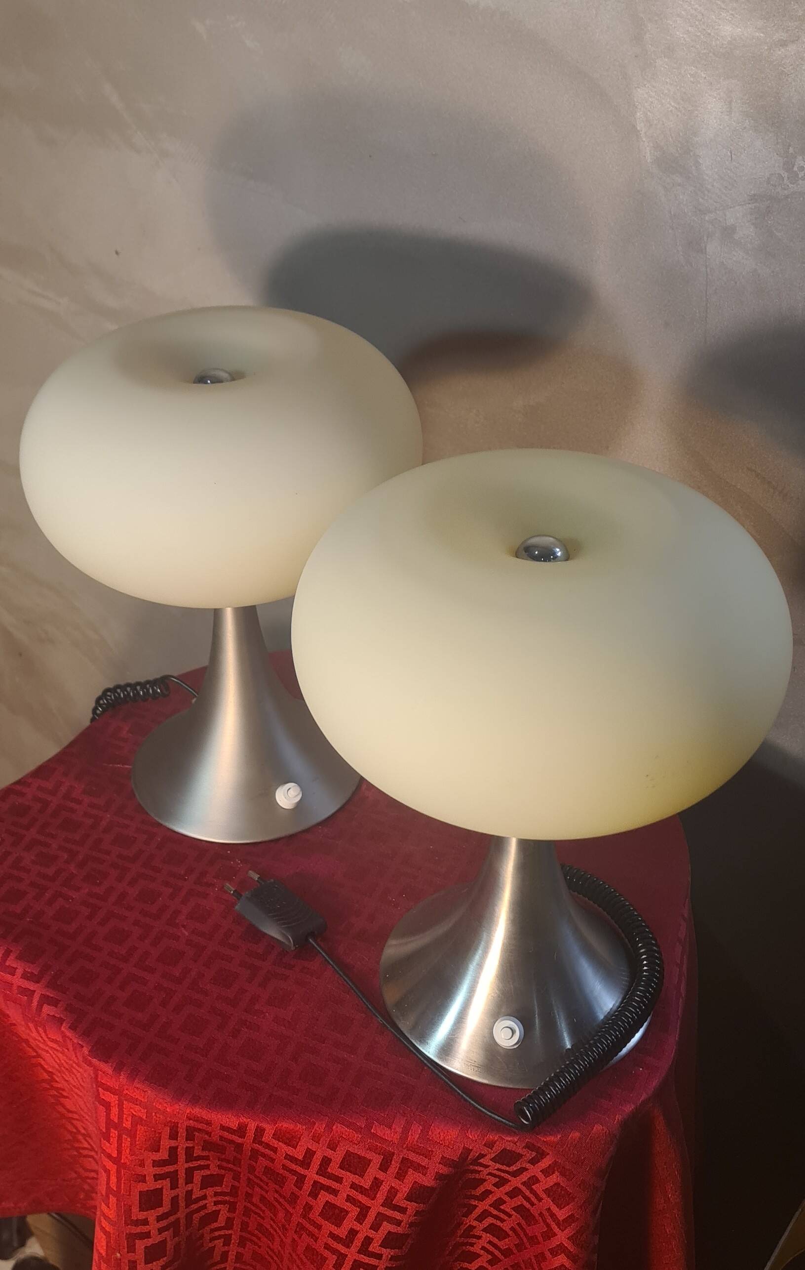 Pair of Prisma Mushroom Table Lamps 1975, Ufo A Space 30x22