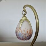 Lampe Art Nouveau en bronze et verre marmoréen, lampe à la libellule