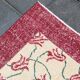 Beige & Burgundy Bordered  Floral Turkish Rug, Neutral Wool Rug, 194x290 Cm