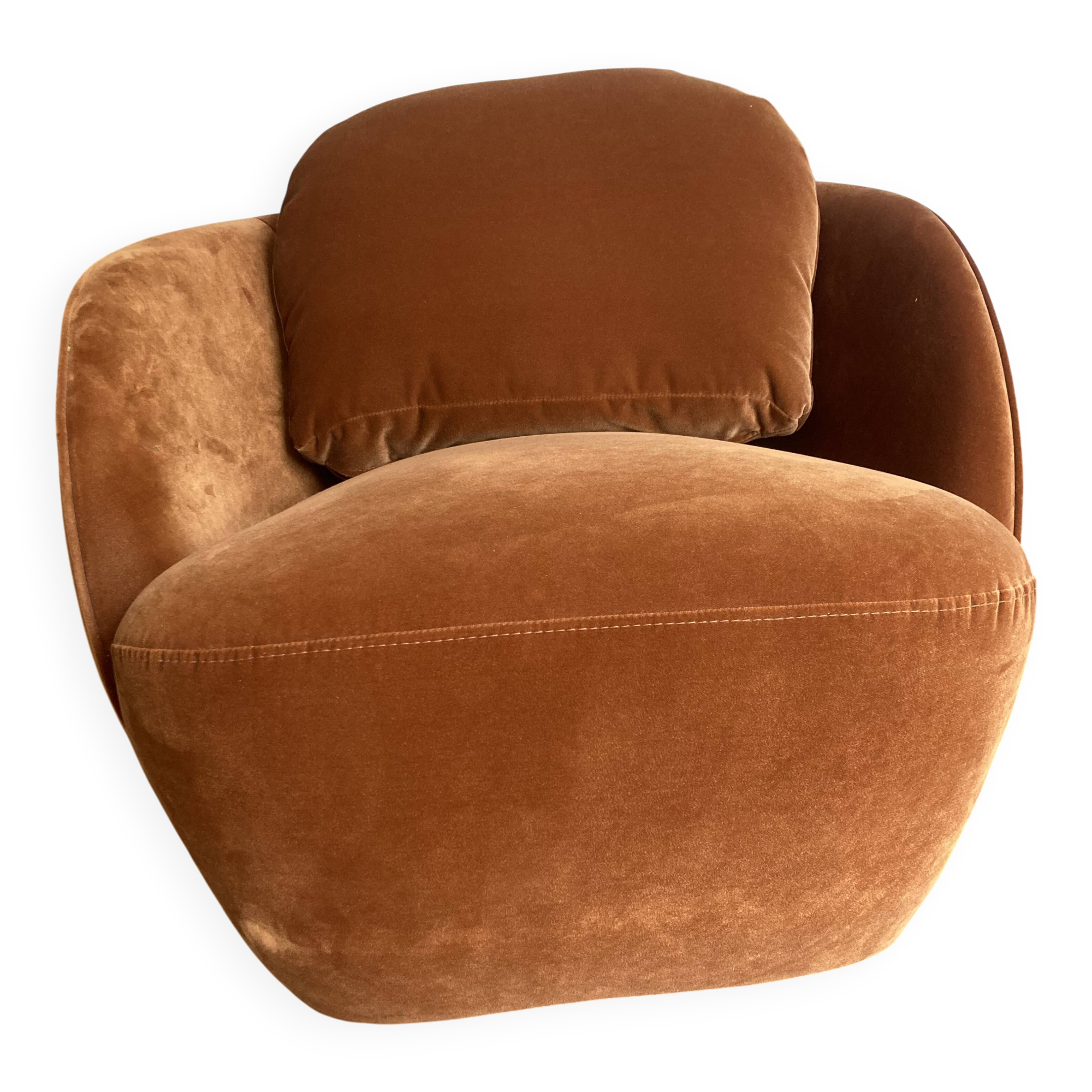 Alpine AMPM velvet orange ball chair