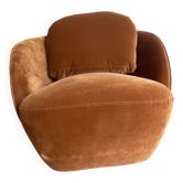 Alpine AMPM velvet orange ball chair