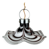 Original Murano glass flower pendant lamp in brown by AV Mazzega, Italy, 1970s.