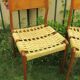 Three Scandinavian chairs - seated in braided rope