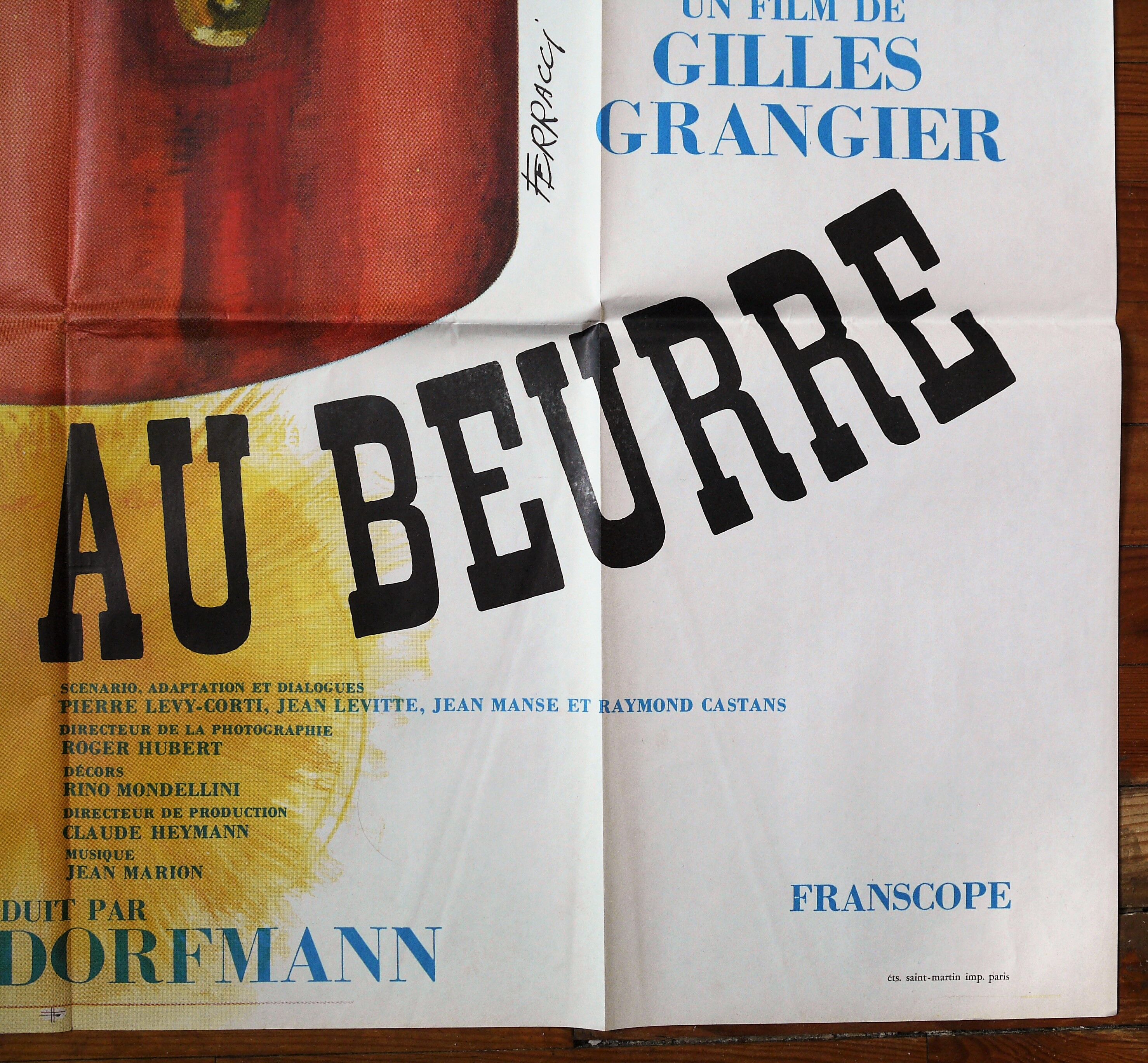 Original movie poster "La cuisine au beurre, Fernandel & Bourvil"