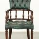 Classic green marbled cow leather Chesterfield office chair / side chair