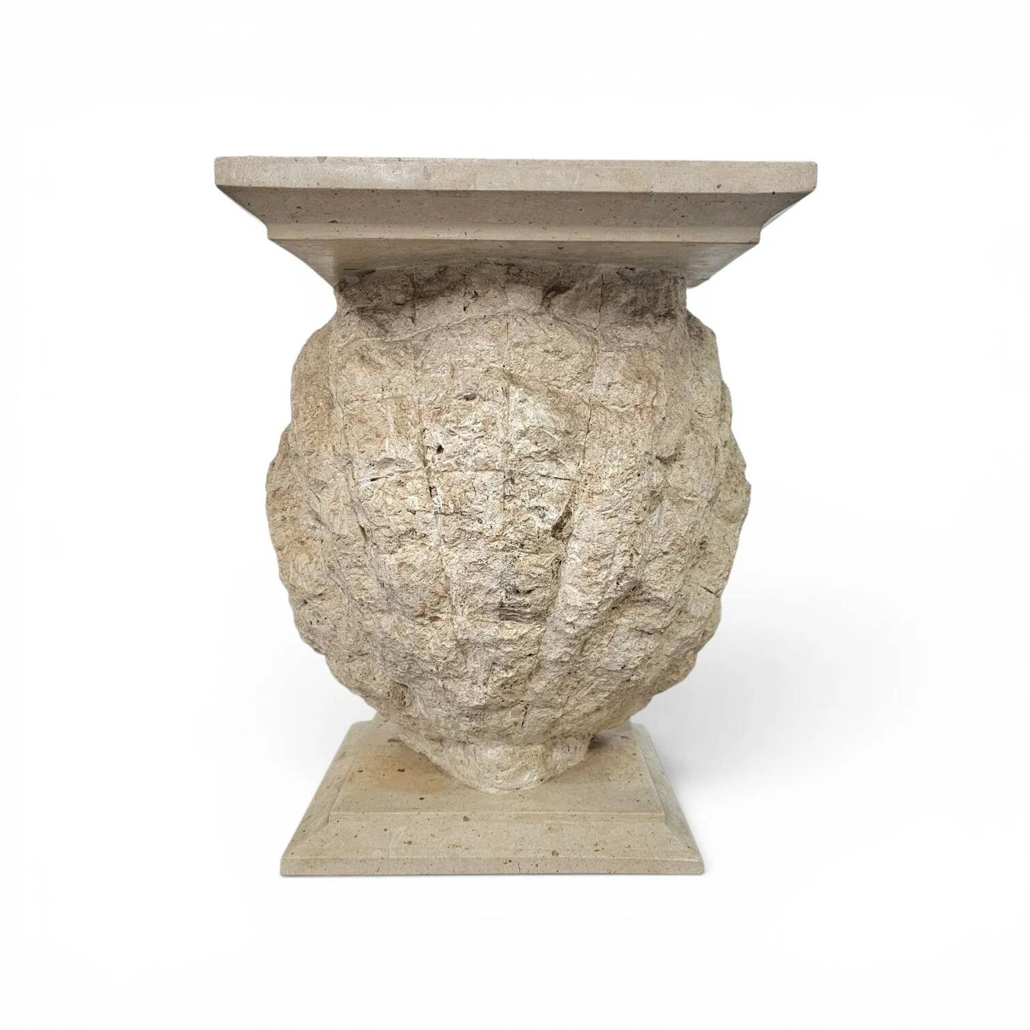 Console ou base de table en forme de coquillage Magnussen Ponte avec plateau en verre d'origine.