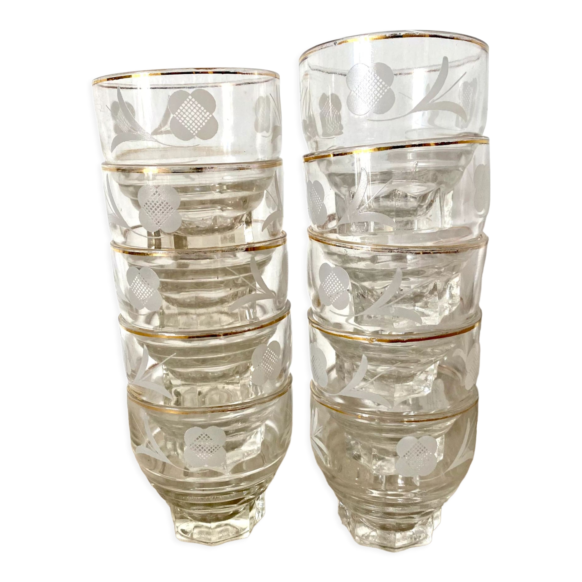 Antique floral water glasses
