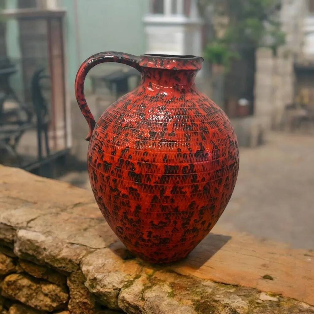 ORANGE VASE / PITCHER RETRO WABISABI STYLE