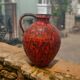 Vase, pichet vintage en céramique orange