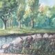 Landscape painting at the river