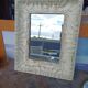 Miroir vintage bois et enduit