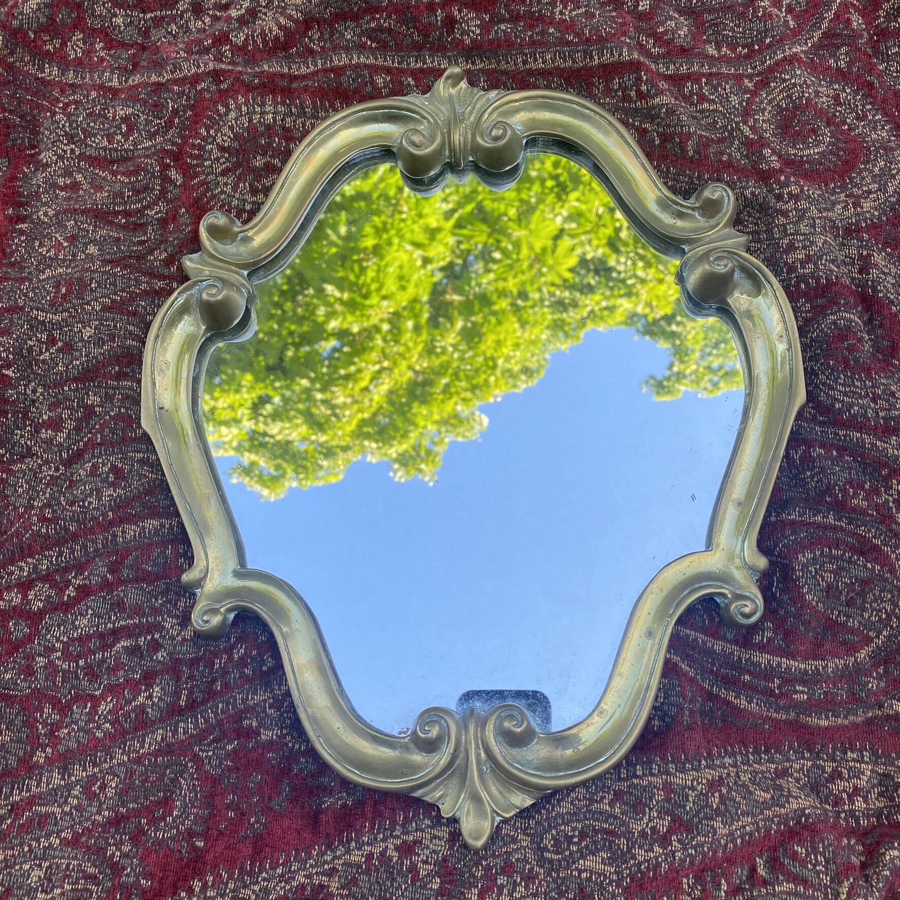 Brass mirror 29.5X35.5 cm