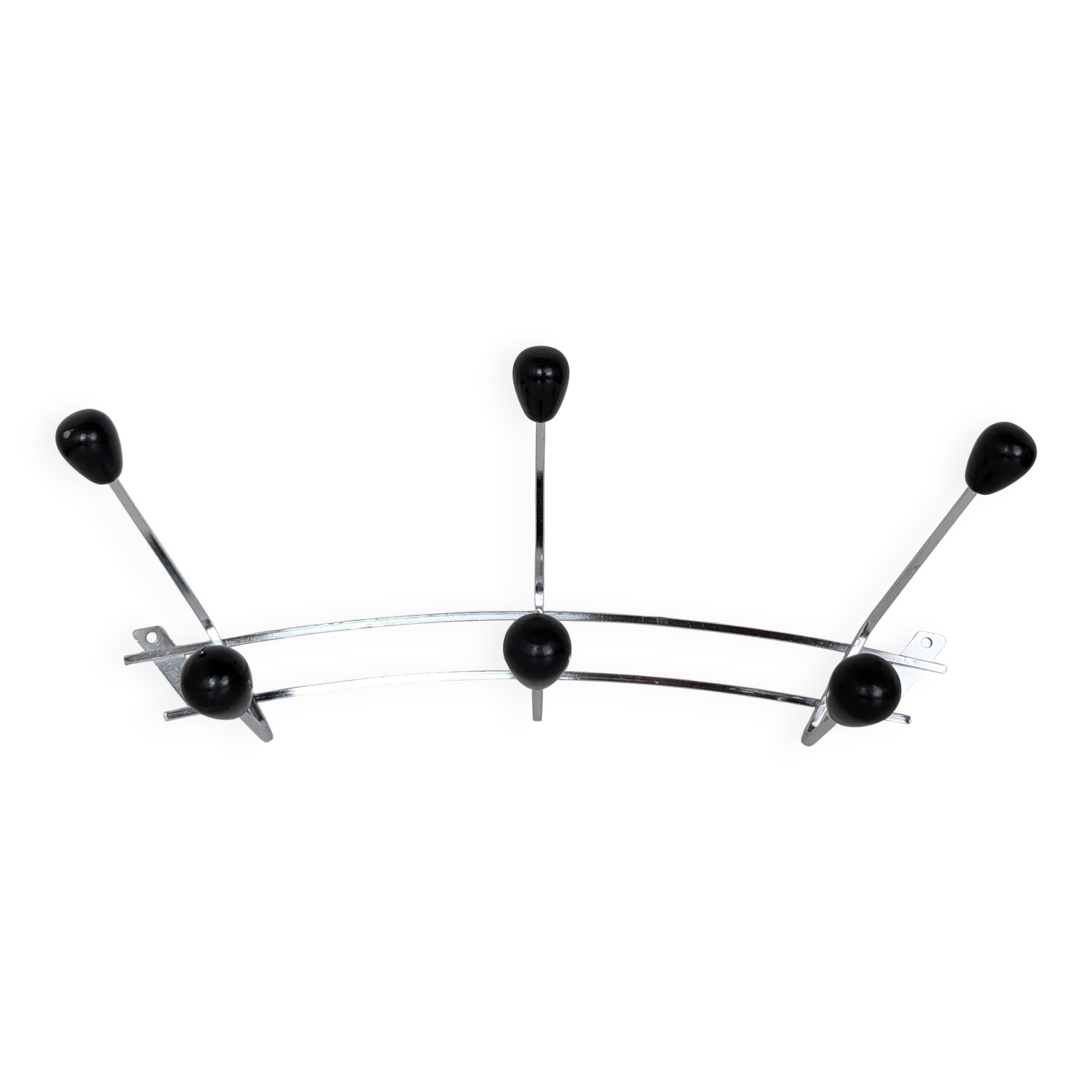 Chrome wall-mounted coat rack