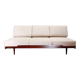 Jitona sobeslav sofa bed in walnut & boucle fabric, vintage czech 1960s