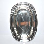 WMF Oval dish vintage tray in silver metal - scalloped net model 34cm