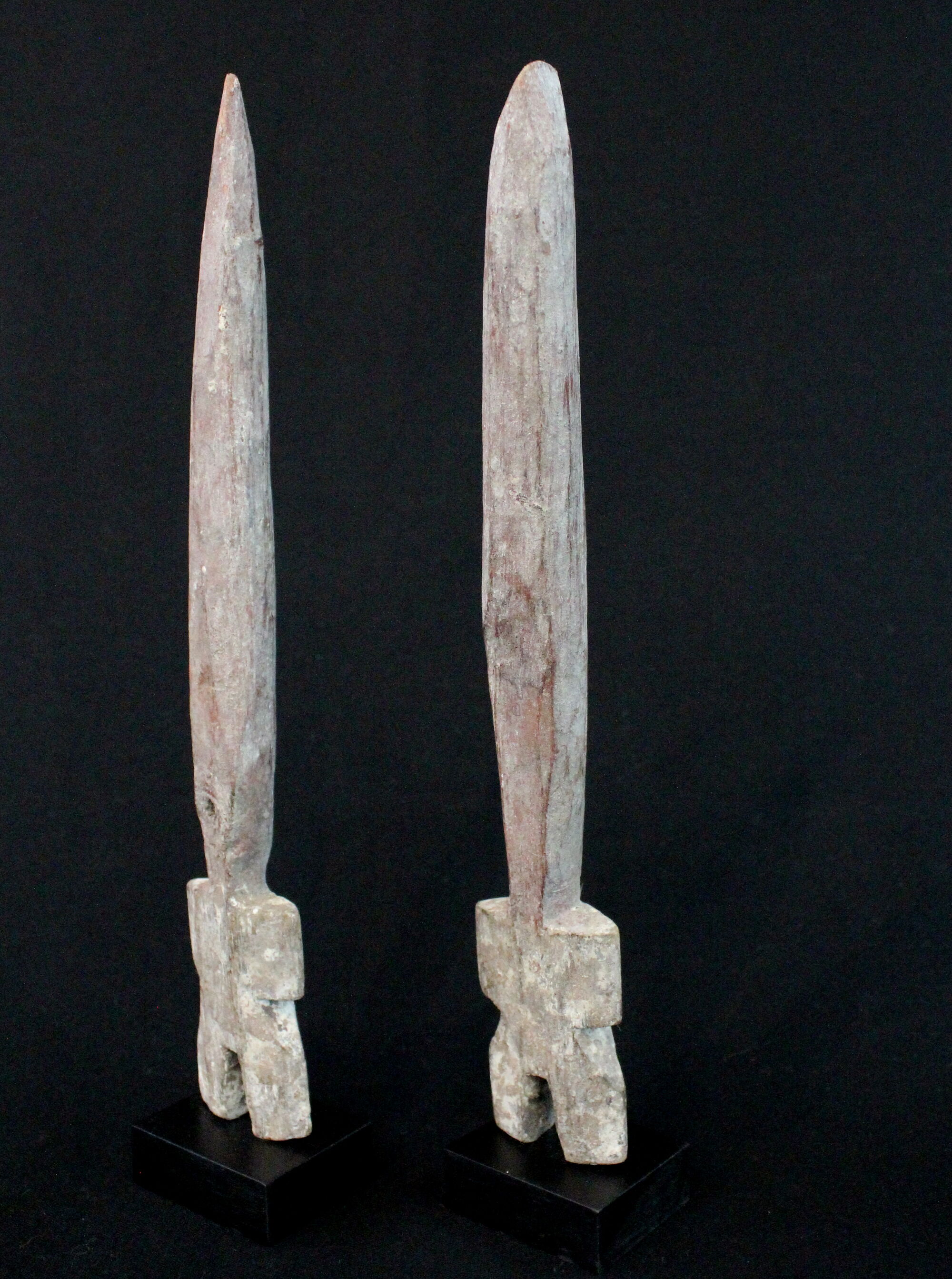 Pair of Adan Fetishes on Bases - Ghana, African Tribal Ethnic Art