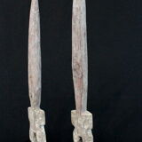 Pair of Adan Fetishes on Bases - Ghana, African Tribal Ethnic Art