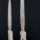 Pair of Adan Fetishes on Bases - Ghana, African Tribal Ethnic Art