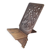 Chaise vintage à palabre en bois sculpté