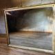 Mirror with golden mercury parquet signed david frame wood and stuck