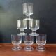 6 vintage thick base transparent goblets