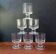 6 vintage thick base transparent goblets