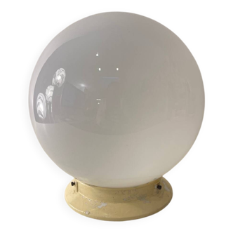 Opaline glass ball ceiling light, 1960
