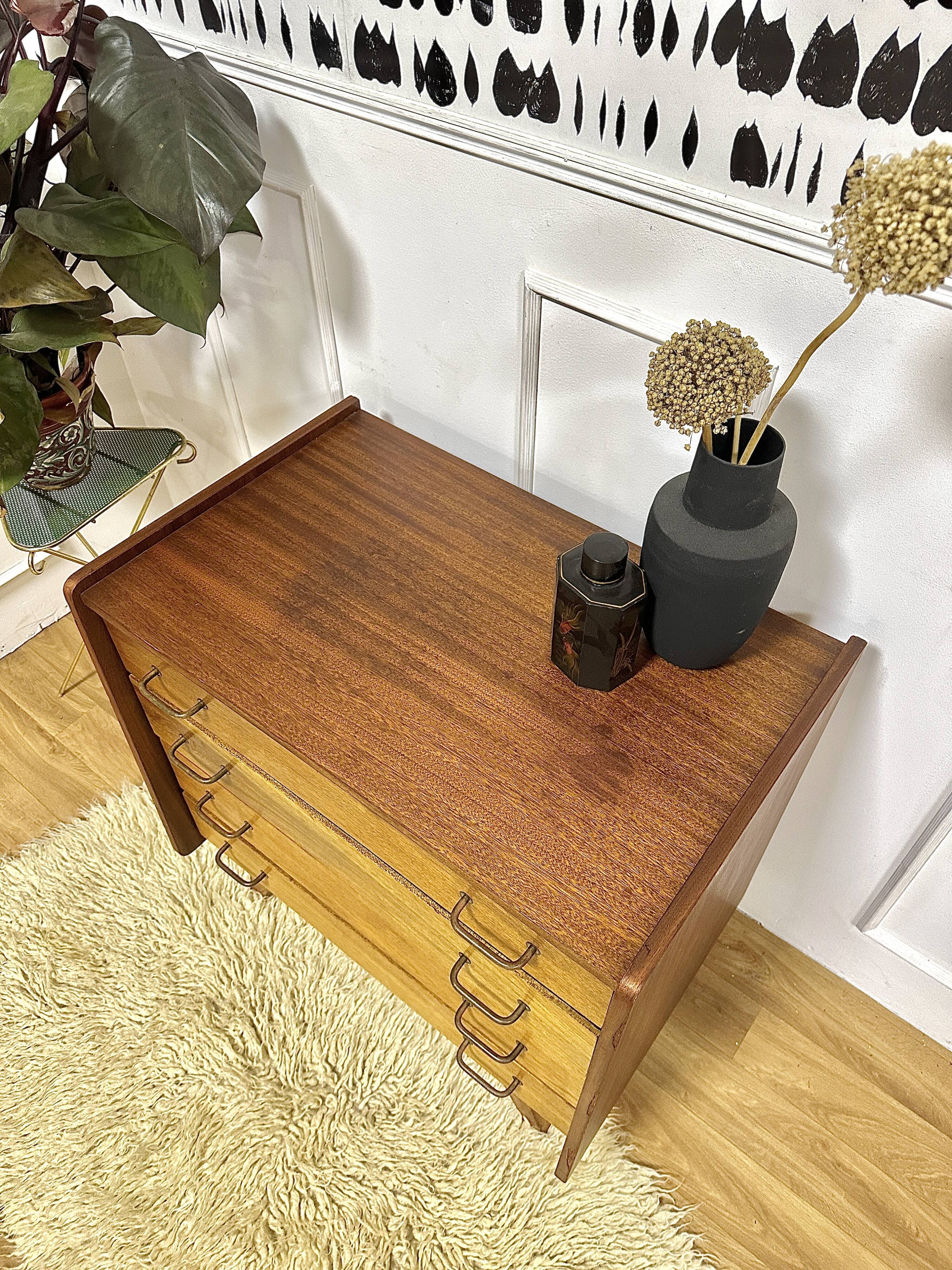Vintage chest of drawers compass feet