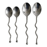 Set of 4 silver-plated metal spoons
