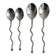 Set of 4 silver-plated metal spoons
